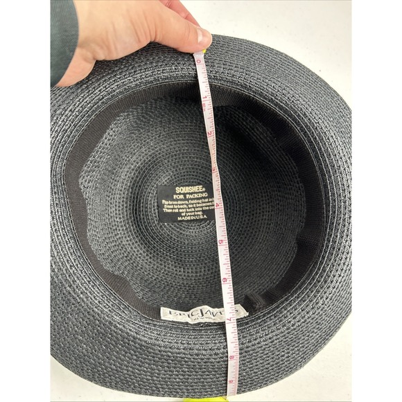 Eric Javits Women's Squishee Black Beach Sun Hat UPF 50+ Protection - Picture 8 of 9